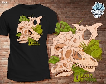 Dinosaur Tshirt  I  Unisex  I  Skulls  I  The Devils Demons Merchandise