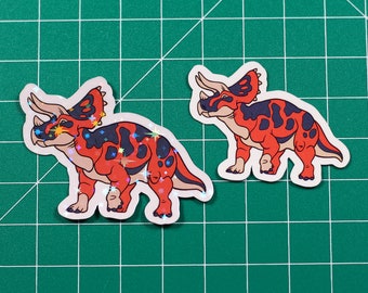 Triceratops Sticker - 2 variants - Handmade - Vinyl - Shiny sparkle