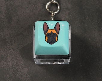 Malinois Keycap Keychain - Dog Keycap - Clicky Keychain - Fidget toy