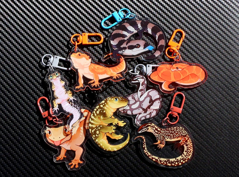 Blue Tongue Gecko - Acyrlic Keychain - Reptile - Etsy Australia