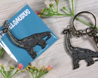 Brachiosaurus  I  Hard Enamel Keychain  I  Metal  I  Dinosaur Keychain