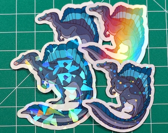 Spinosaurus Sticker - 4 variants - Handmade - Vinyl - Shiny sparkle