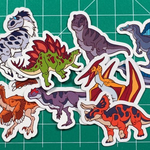 SET - Dinosaur Stickers - Sticker - Handmade - Aufkleber - Vinyl - Shiny sparkle