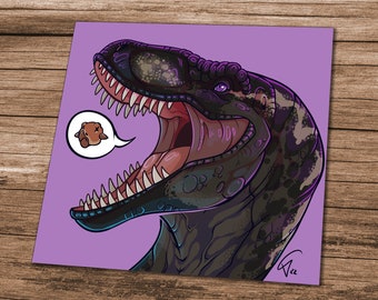 Square art print - Hungry Raptor