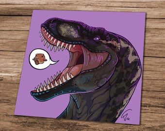 Square art print - Hungry Raptor