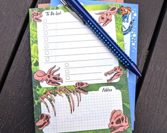 Notepad - Green - Dinosaur notepad - Checklist - 50 sheets - A6