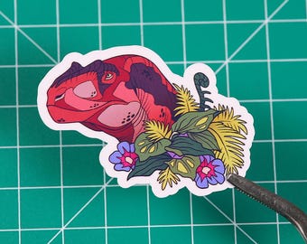 Giganotosaurus Portrait Sticker - Handmade - Dinosaur - Vinyl