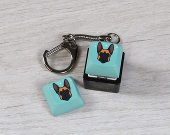 Malinois Keycap - Dog Keycap - Clicky Keychain - Fidget toy