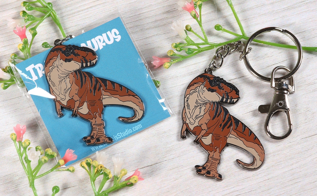 Tyrannosaurus Rex Keychain: Hard Enamel Dinosaur Keychain - Etsy