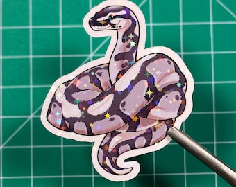 Ballpython Sticker - Snake - Handmade - Reptile - Vinyl - Shiny sparkle