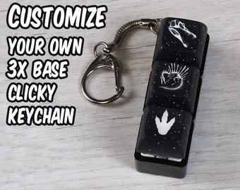 3x Clicky Keychain - Customize your own - Big Base - Fidget toy - Soothing toy