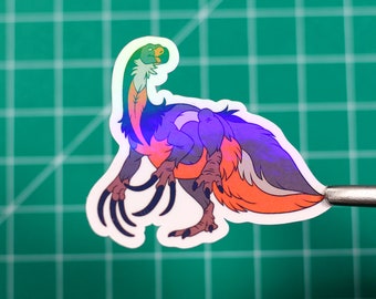 Therizinosaurus Holo sticker - Robin design