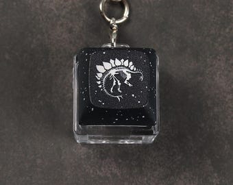 Stegosaurus Keycap Keychain - Clicky Keychain - Fidget toy - Excavation Paleontology