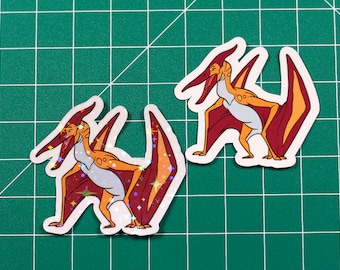 Pteranodon Sticker - 2 variants - Handmade - Vinyl - Shiny sparkle