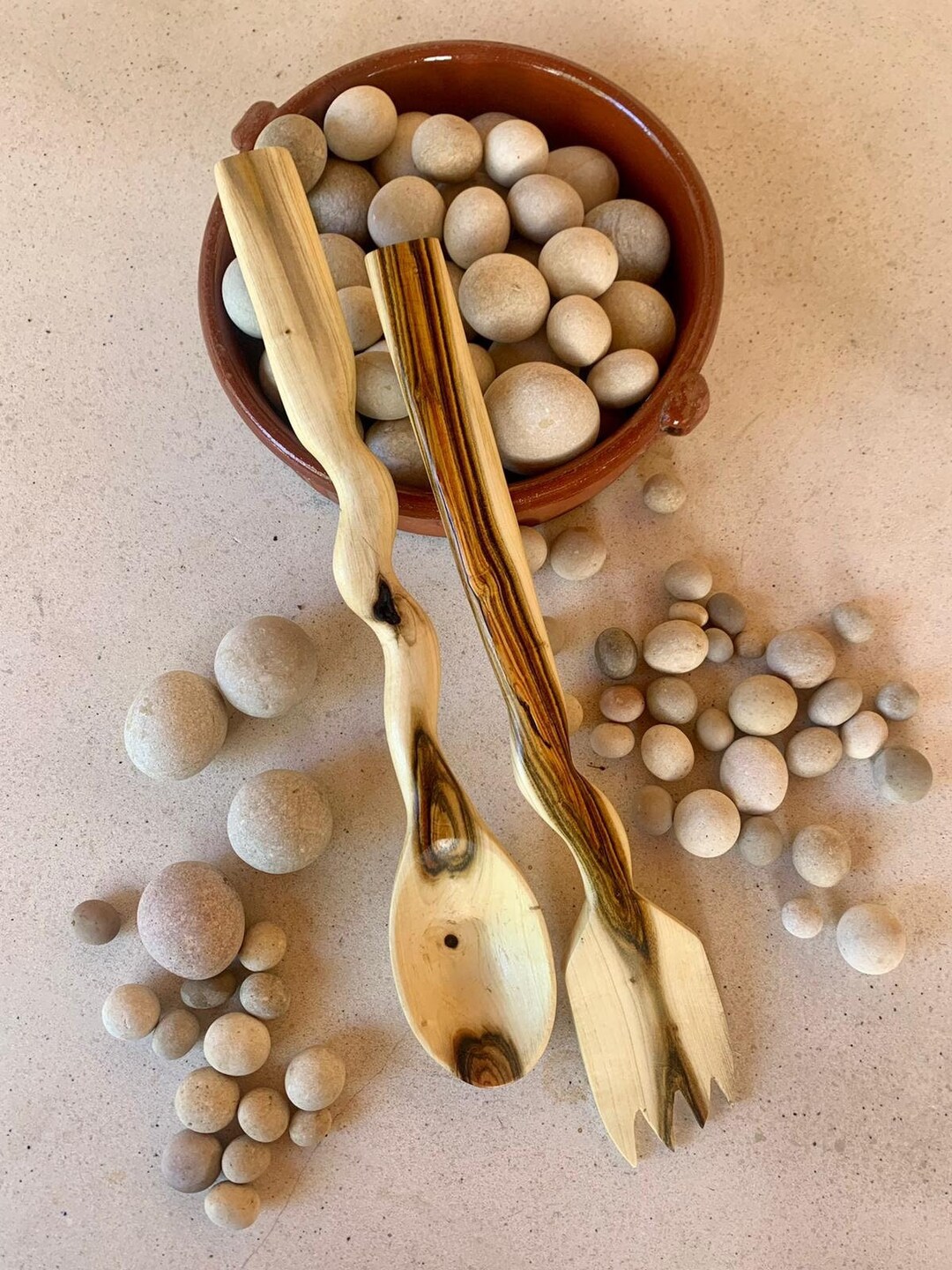 Wooden Kitchen Spoon and Fork Set Etsy