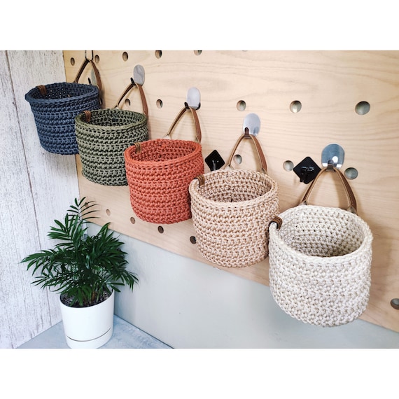 Small Wicker Baskets for Organizing, Recycled Paper Rope Storage