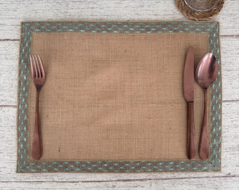 Rustic Jute Placemats: Farmhouse Kitchen Table Decor (12x16")