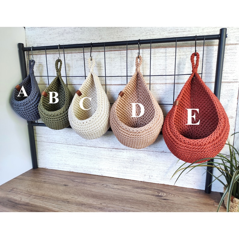 Wall hanging basket, Vegetable Storage hanging basket, Hanging Planter Basket, Hanging fruit basket, Bathroom hanging basket image 9