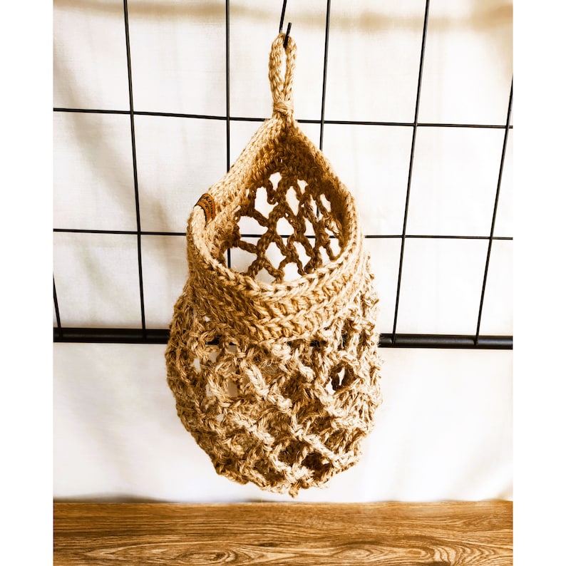 Hanging Mesh Basket Jute Hanging Wall Baskets Storage Etsy