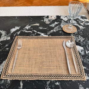 Jute Placemats, Farmhouse Table Decor, Rustic Dining Placemat, Wedding Placemat
