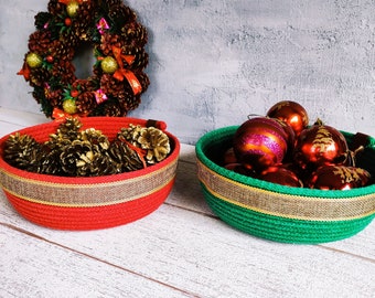 Organic Cotton Rope Storage Bowl, Rope Storage Basket, Organizer Baskets, Multipurpose Bowl, Christmas Decors