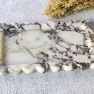 VIOLA Marble Scalloped Rectangle Tray 28cm.x16cm.x2cm ST3 Design image 3