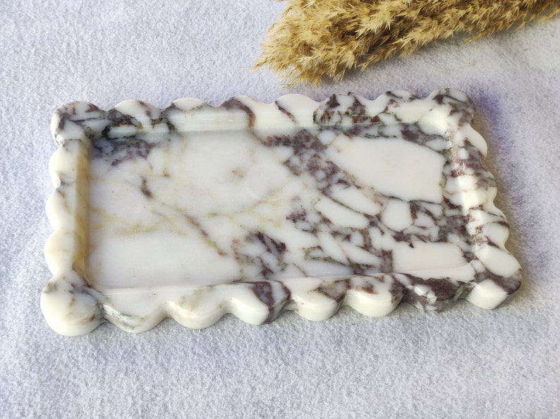 VIOLA Marble Scalloped Rectangle Tray 28cm.x16cm.x2cm ST3 Design image 3