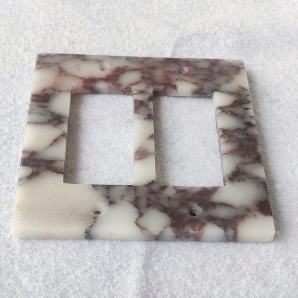 2-Gang Decorator Light Switch Plate, Viola Marble,  2Gang Double  Rocker ,Over Size
