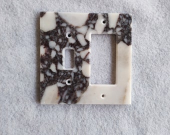 VIOLA Marble  1Toggle- Rocker, Light Switch Cover Plates,OVERSIZE Outlet Cover