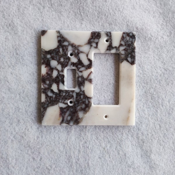 VIOLA Marble  1Toggle- Rocker, Light Switch Cover Plates,OVERSIZE Outlet Cover