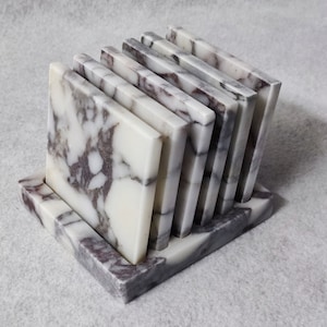 VIOLA Marble Square Coaster4 or 6 pieces image 1