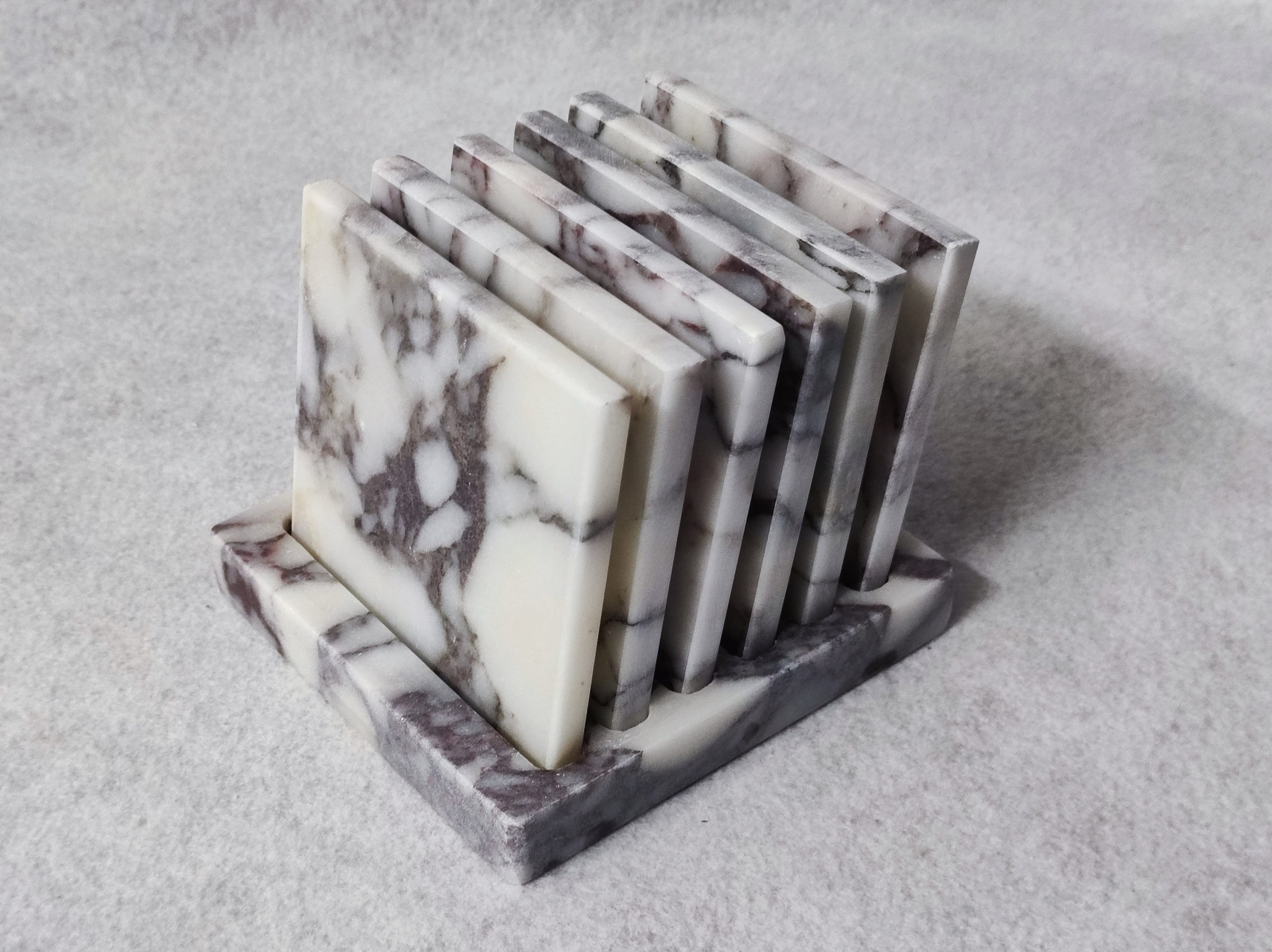 VIOLA  Marble Square Coaster-(4 or 6 pieces)