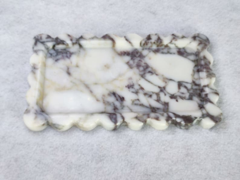 VIOLA Marble Scalloped Rectangle Tray 28cm.x16cm.x2cm ST3 Design image 5