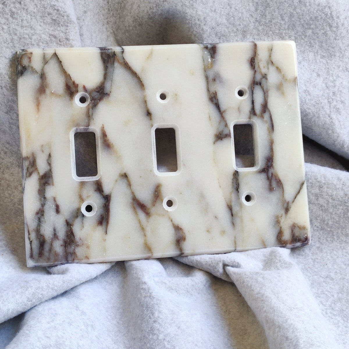 Handmade Viola Marble Triple Toggle Light Switch Plate - Etsy