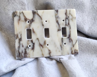 Triple Toggle Light Switch, VIOLA MARBLE Wall Plate Cover, Marble Light Switch Cover