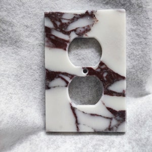 Marble Duplex Wall Plate, Single Duplex Outlet Wall Plate Cover, VIOLA MARBLE