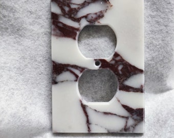 Marble Duplex Wall Plate, Single Duplex Outlet Wall Plate Cover, VIOLA MARBLE