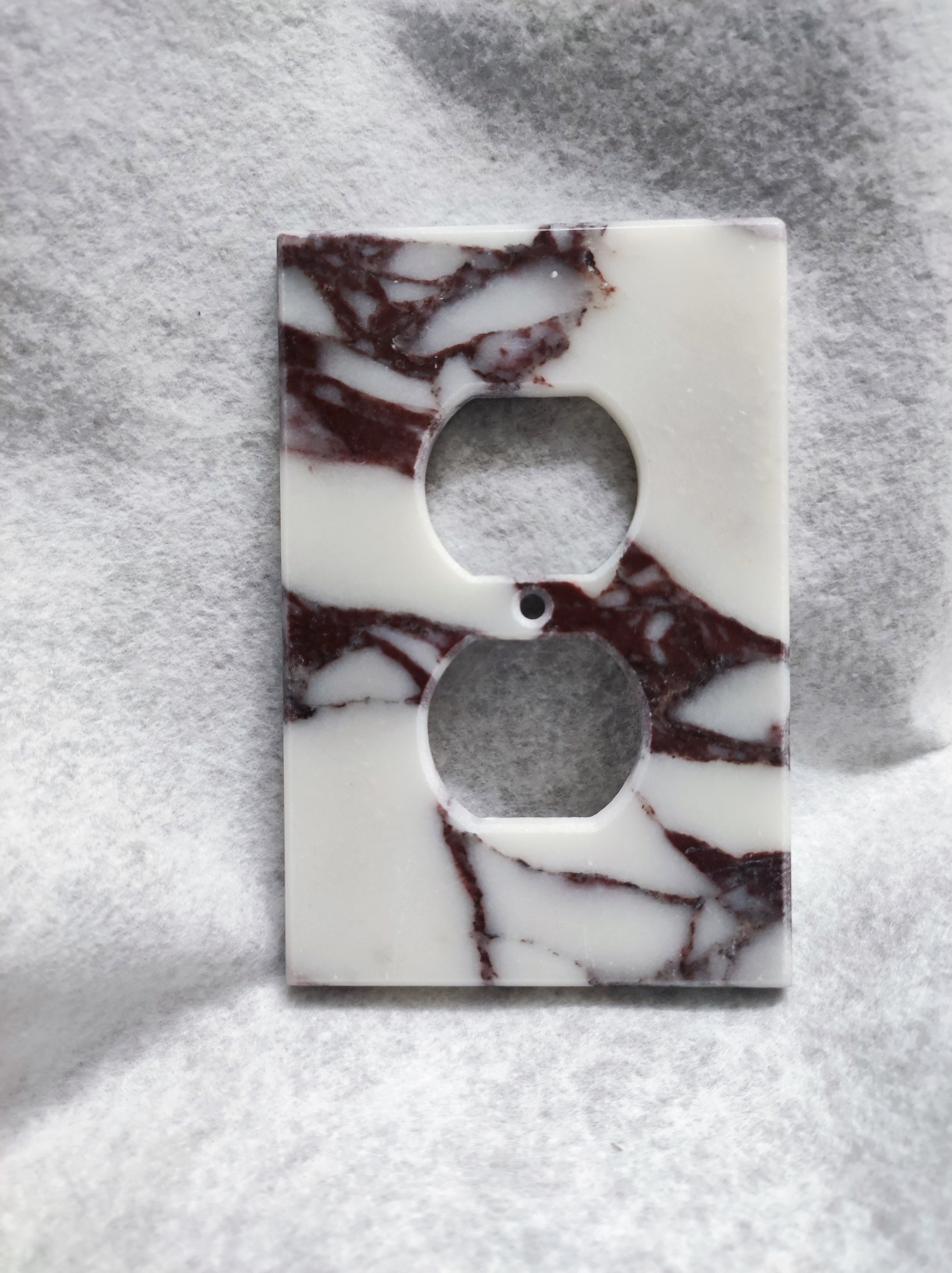 Handmade Marble Duplex Outlet Cover: Rustic Home Decor