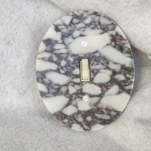 1-Toggle Light Switch Plate, Oval VIOLA Marble Switch Plate