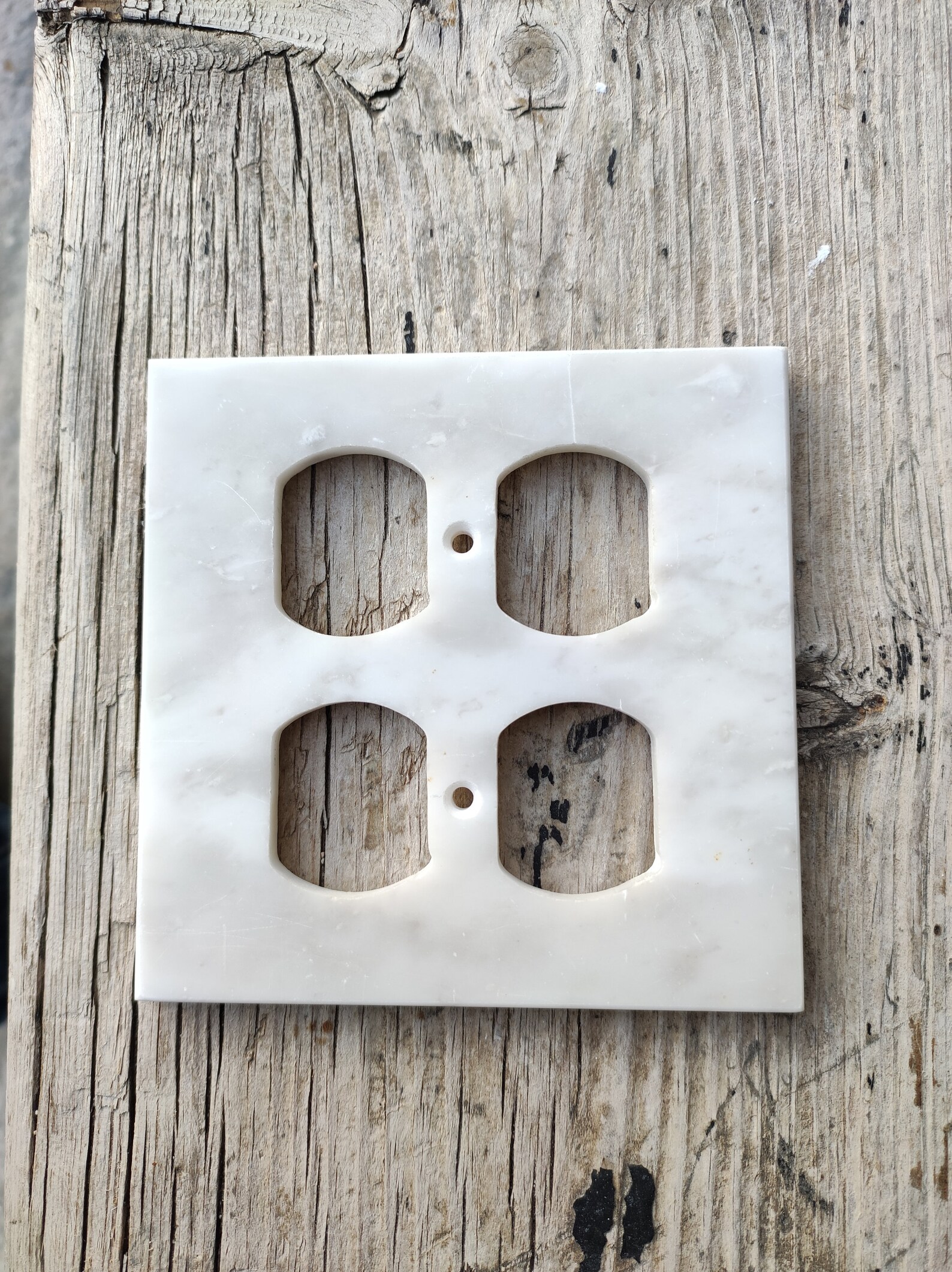 CARRARA Marble Double Duplex Outlet Wall Plate Cover 2gang Etsy