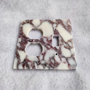 Single Toggle -Single Duplex Switch Plate, VIOLA Marble
