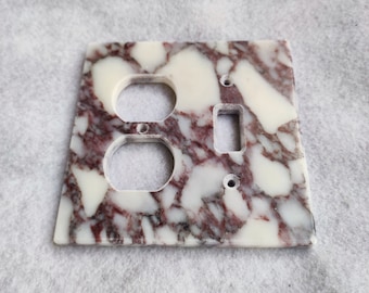Single Toggle -Single Duplex Switch Plate, VIOLA Marble