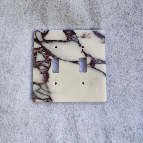 2-Gang Toggle Wall Plate, VIOLA Marble,Double Light Switch Plate Cover, Marble Switch Plate Cover