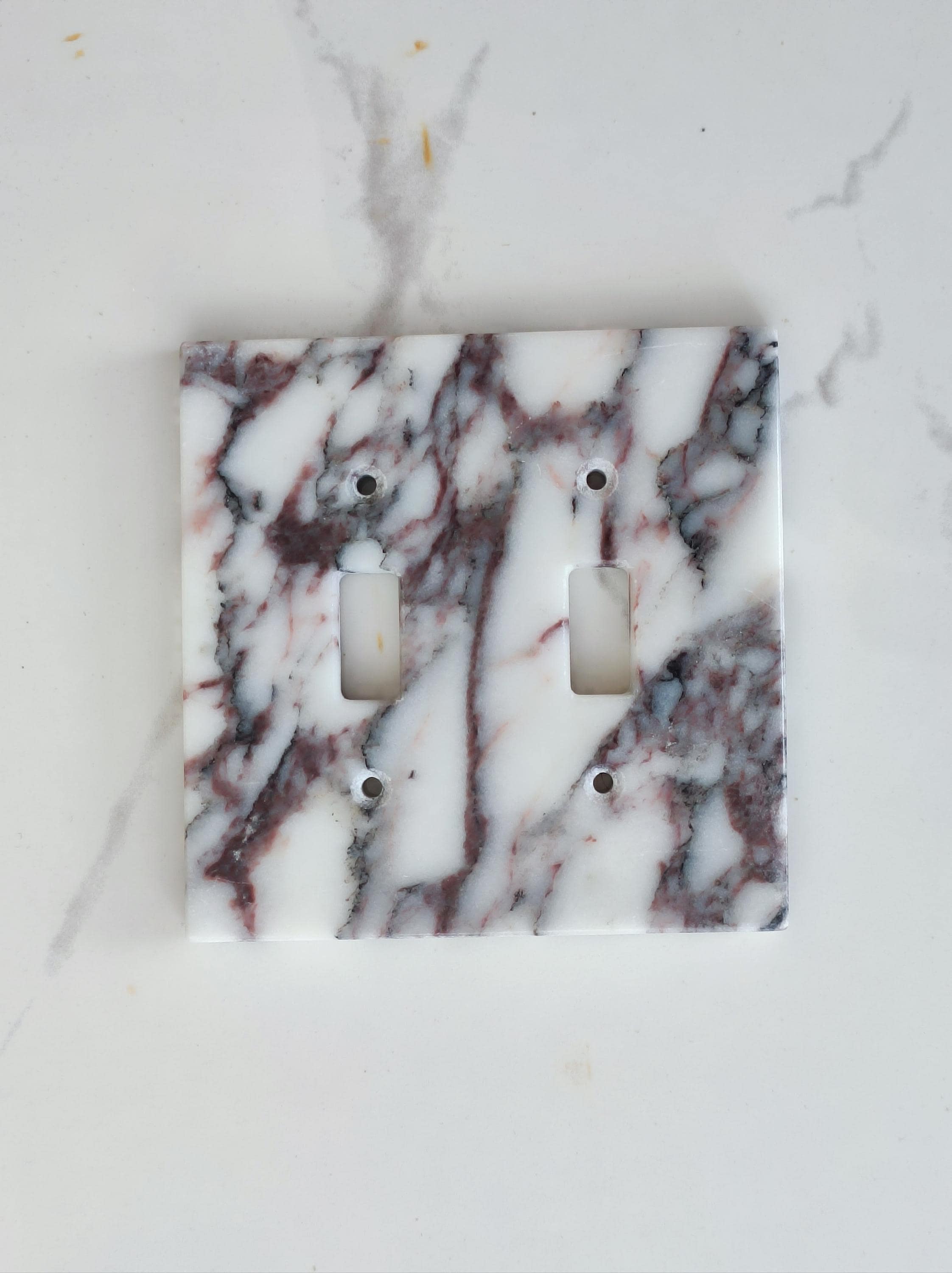 Handmade VIOLA Marble 2-gang Toggle Light Switch Plate - Etsy