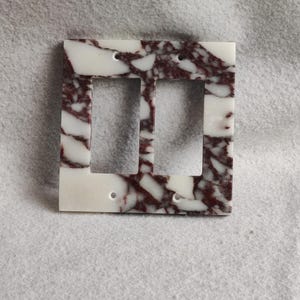 2-Gang Decorator Light Switch Plate, Viola Marble,  2Gang Double  Rocker ,Over Size