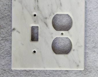 Single Toggle Single Duplex Switch Plate, CARRARA Marble