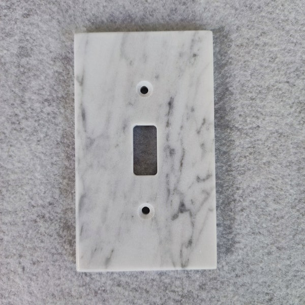 Carrara Marble Switch Plate, Light Switch Plate, Single Toggle