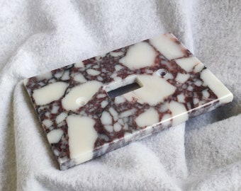 Single Light Switch Plate, VIOLA Marble Switch Plate, Wall Plate Cover,  Single Toggle