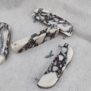 Elliptical Drawer Pulls (16.cm 6.3inches) Handmade Viola Marble