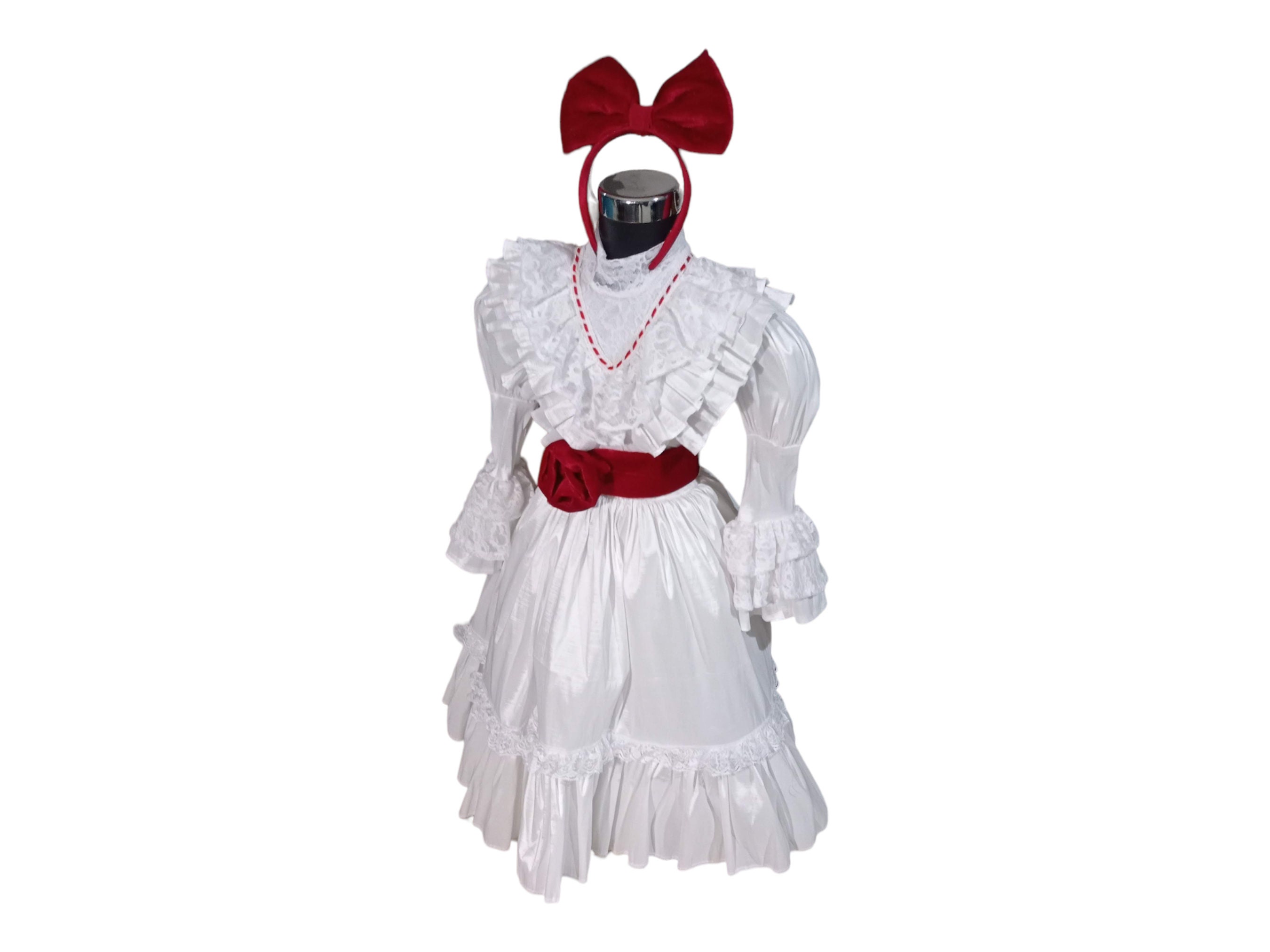 Women's Zombie Doll Puppet Costume Broken Doll Costume Ghost Costume  Porcelain Baby Girl Halloween Circus Clown Fancy Dress